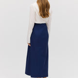 IVORY SILK CEZANNE LONG SLEEVE TOP
