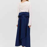 IVORY SILK CEZANNE LONG SLEEVE TOP