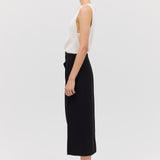 BLACK SUITING INCURVED SKIRT