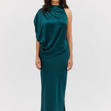 PETROL SILK SATIN RAFAEL SKIRT