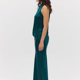 PETROL SILK SATIN RAFAEL SKIRT
