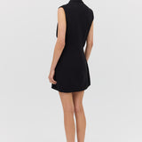 BLACK SUITING INTERLUDE VEST DRESS