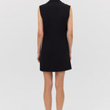 BLACK SUITING INTERLUDE VEST DRESS