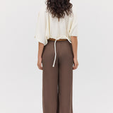 CREAM WOOL JERSEY ENVELOP TOP
