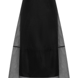 BLACK ORGANZA CURVATURE SKIRT