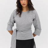 BLACK STRIPE COTTON ENTHRAL TOP