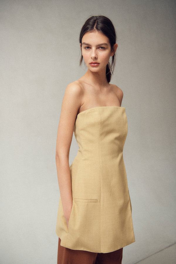 CLAY SUITING MOSS MINI DRESS