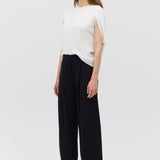 IVORY CREPE CRAWFORD TOP