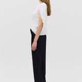 IVORY CREPE CRAWFORD TOP