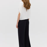 IVORY CREPE CRAWFORD TOP
