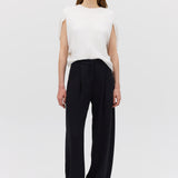 IVORY CREPE CRAWFORD TOP
