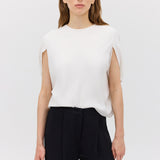 IVORY CREPE CRAWFORD TOP