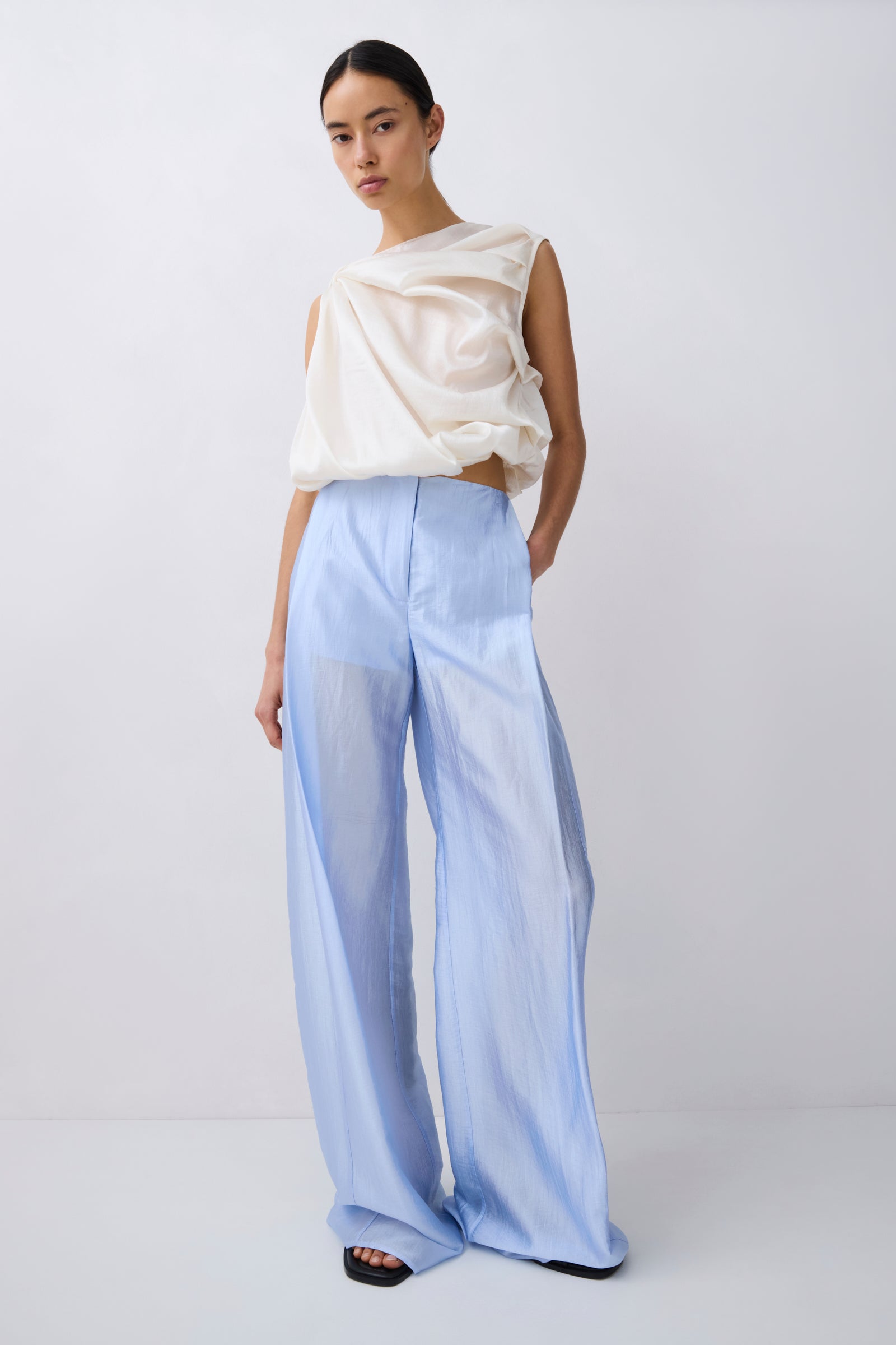 CREAM NYLON TUMBLE TOP