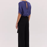 MIDNIGHT SATIN CRAWFORD TOP