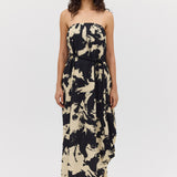 BLACK BLOOM CREPE SYMPHONY GOWN
