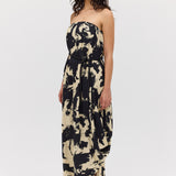 BLACK BLOOM CREPE SYMPHONY GOWN
