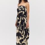BLACK BLOOM CREPE SYMPHONY GOWN