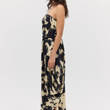 BLACK BLOOM CREPE SYMPHONY GOWN