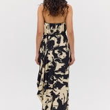 BLACK BLOOM CREPE SYMPHONY GOWN