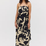 BLACK BLOOM CREPE SYMPHONY GOWN