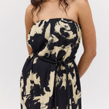 BLACK BLOOM CREPE SYMPHONY GOWN