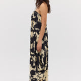 BLACK BLOOM CREPE SYMPHONY GOWN