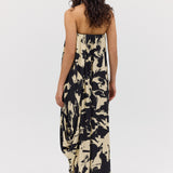 BLACK BLOOM CREPE SYMPHONY GOWN
