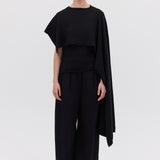 BLACK CASHMERE TRANQUIL KNIT CAPE