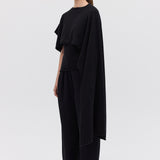 BLACK CASHMERE TRANQUIL KNIT CAPE