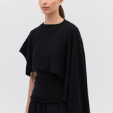 BLACK CASHMERE TRANQUIL KNIT CAPE