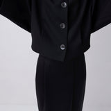 BLACK WOOL SUITING MUTUAL JACKET