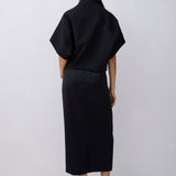 BLACK WOOL SUITING MUTUAL JACKET