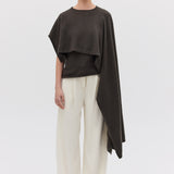 LIQUORICE CASHMERE TRANQUIL KNIT CAPE