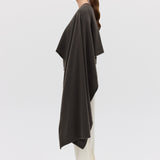 LIQUORICE CASHMERE TRANQUIL KNIT CAPE