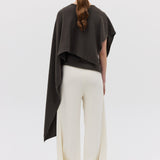 LIQUORICE CASHMERE TRANQUIL KNIT CAPE