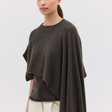 LIQUORICE CASHMERE TRANQUIL KNIT CAPE