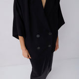 BLACK CREPE ARBUS COAT