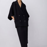 BLACK CREPE ARBUS COAT