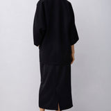 BLACK CREPE ARBUS COAT