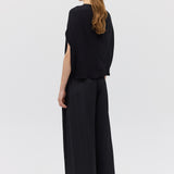 BLACK SILK RAY PANT