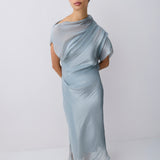 BLUE LIQUID ORGANZA DECODE DRESS