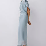 BLUE LIQUID ORGANZA DECODE DRESS