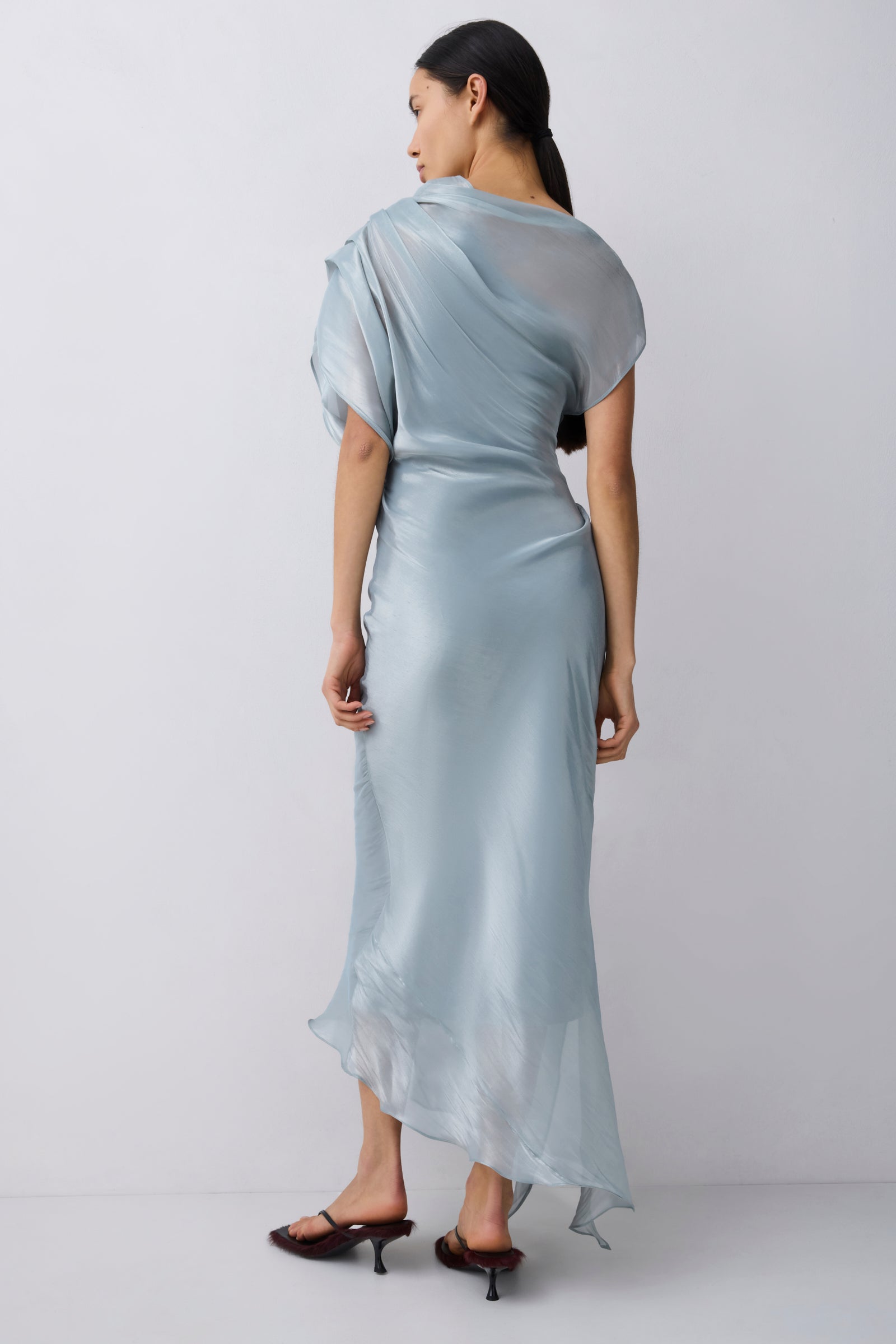 BLUE LIQUID ORGANZA DECODE DRESS