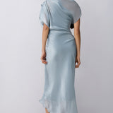 BLUE LIQUID ORGANZA DECODE DRESS