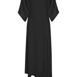 BLACK SATIN CREPE PALOMA DRESS