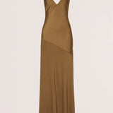 GOLD SATIN CREPE FRIDA DRESS