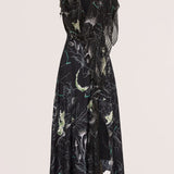 BLACK EMBRACE SILK BUTTERFLY DRESS