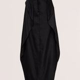 BLACK LINEN TWILL IMPINGE SKIRT