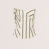 ECRU STRIPE TWILL REFLECTED BUSTIER