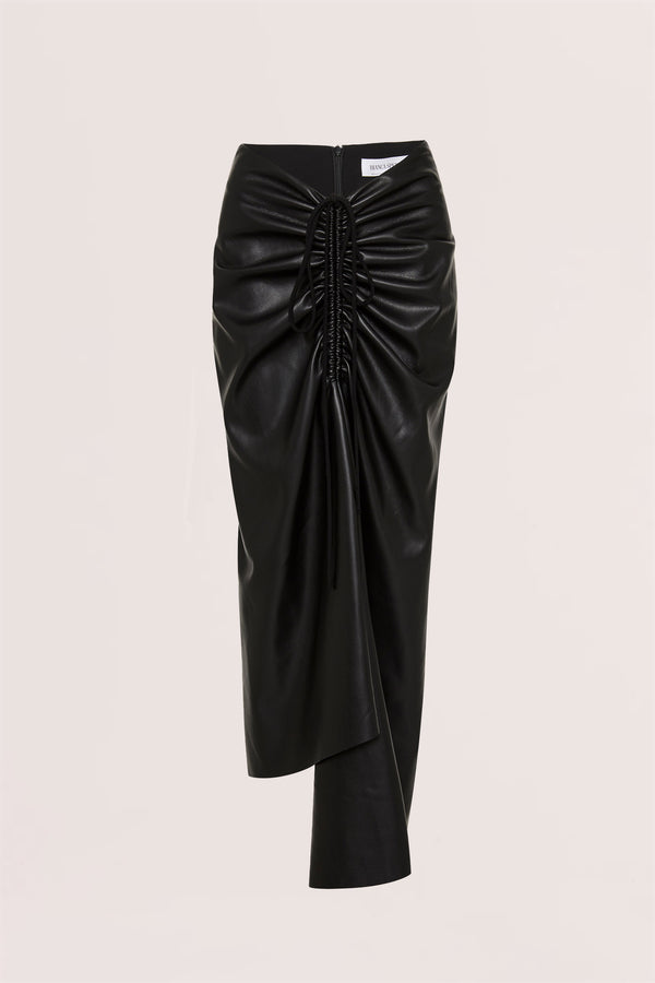BLACK LEATHERETTE BANKSIA SKIRT